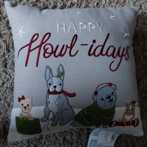 St. Nixholas Square "Happy Howl-idays" Dog Pillow